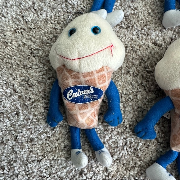 Lot 7 Culvers 1998 Scoopie Keychain 7" Plush Vanilla Ice Cream Cone Vintage - Picture 6 of 13